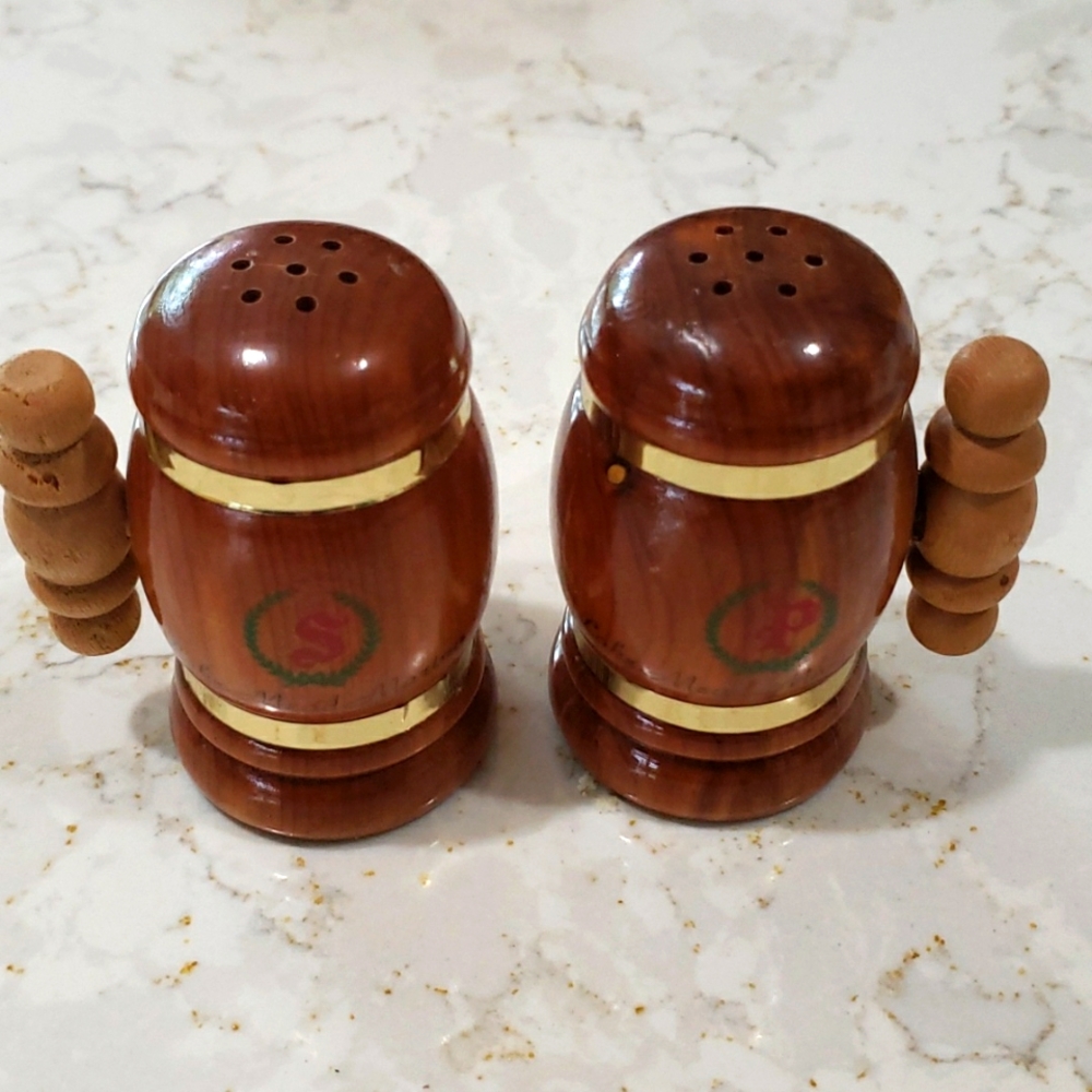 Wooden salt and pepper shakers